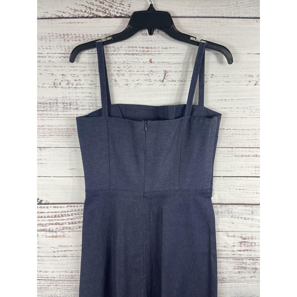 Lynn Lugo Dress Women's Size10 Blue Denim Fit & Flare A-Line Strappy Made in USA - Picture 6 of 8